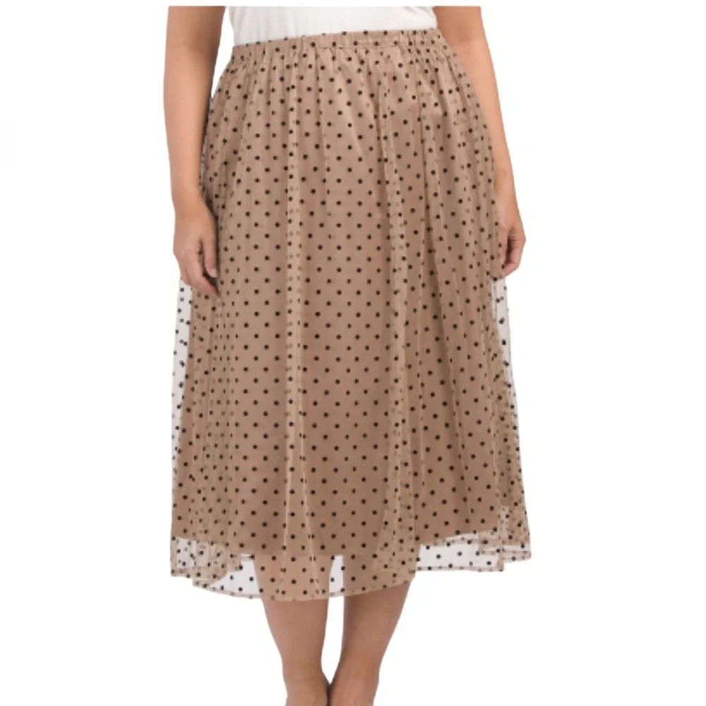 Anne Klein Polka Dot Mesh Skirt - Picture 1 of 3